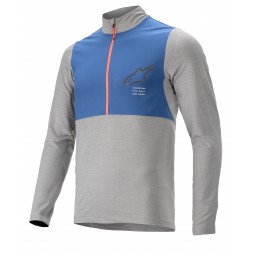 KOSZULKA ROWEROWA Z DŁUGIM RĘKAWEM ALPINESTARS NEVADA MELANGE GREY/MID BLUE