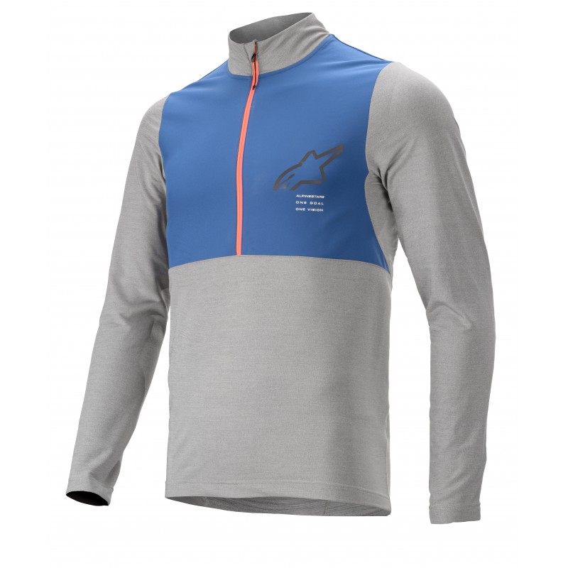 KOSZULKA ROWEROWA Z DŁUGIM RĘKAWEM ALPINESTARS NEVADA MELANGE GREY/MID BLUE