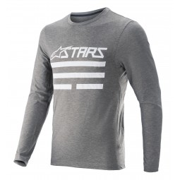 KOSZULKA ROWEROWA Z DŁUGIM RĘKAWEM ALPINESTARS MERINO MELANGE LIGHT GREY/ATLANTIC