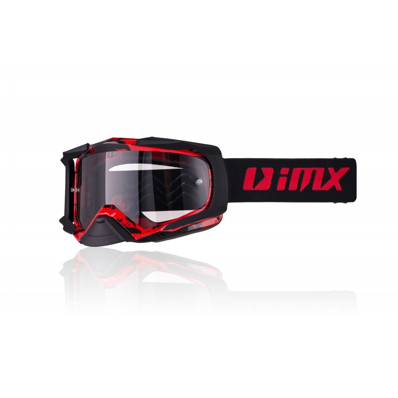 GOGLE IMX DUST GRAPHIC RED/BLACK MATT - SZYBA DARK SMOKE + CLEAR (2 SZYBY W ZESTAWIE)