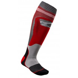 SKARPETY ALPINESTARS MX PLUS-1 RED COOL GREY