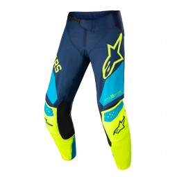 SPODNIE ALPINESTARS RACER FACTORY JUNIOR DARK BLUE/FLUO YELLOW/BLUE NEO