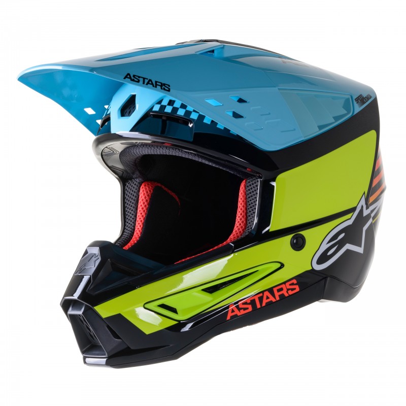 KASK ALPINESTARS S-M5 SPEED BLACK/FLUO YELLOW/LIGHT BLUE