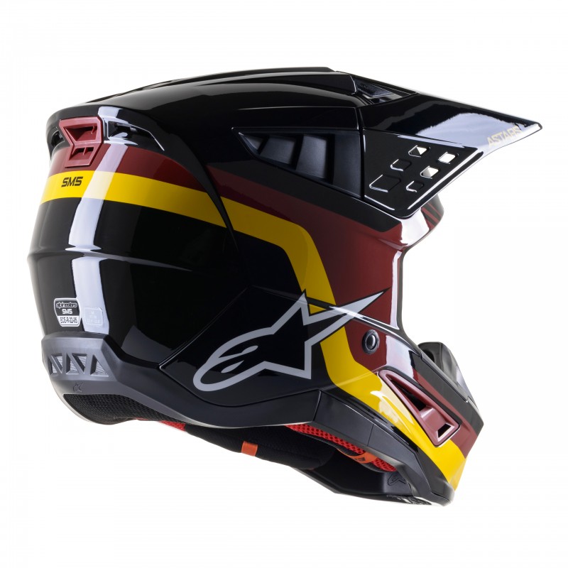 KASK ALPINESTARS S-M5 VENTURE BLACK/BURGUNDY/YELLOW GLOSSY