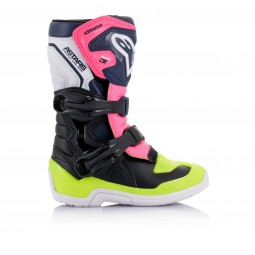 BUTY ALPINESTARS TECH 3S KIDS JUNIOR BLACK DARK BLUE FLUO PINK