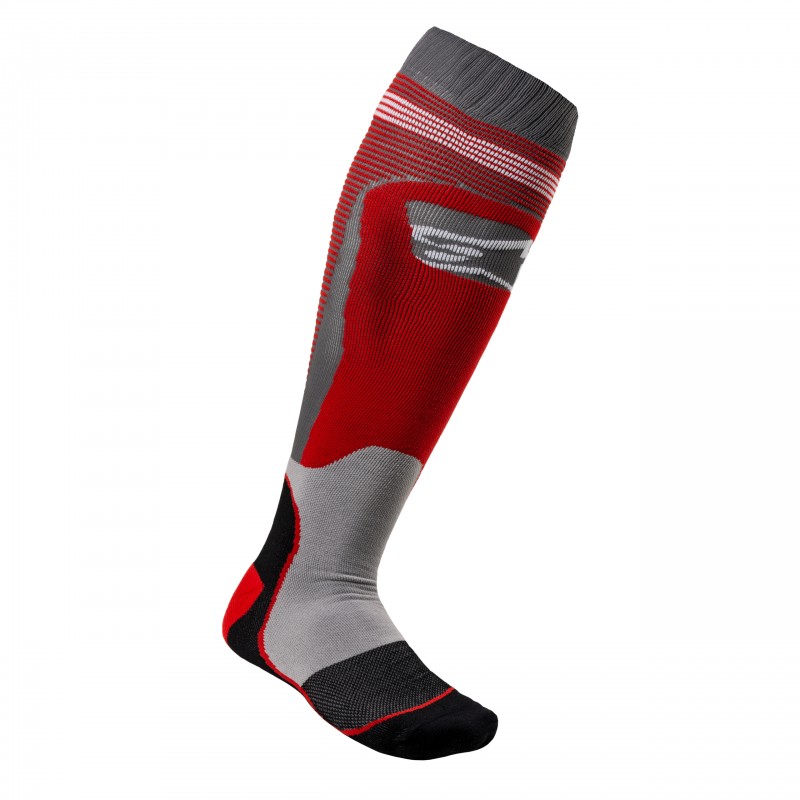 SKARPETY ALPINESTARS MX PLUS-1 RED COOL GREY