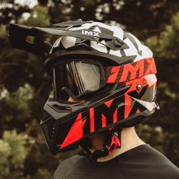 KASK IMX FMX-02 BLACK/WHITE/FLO RED/GREY GLOSS GRAPHIC