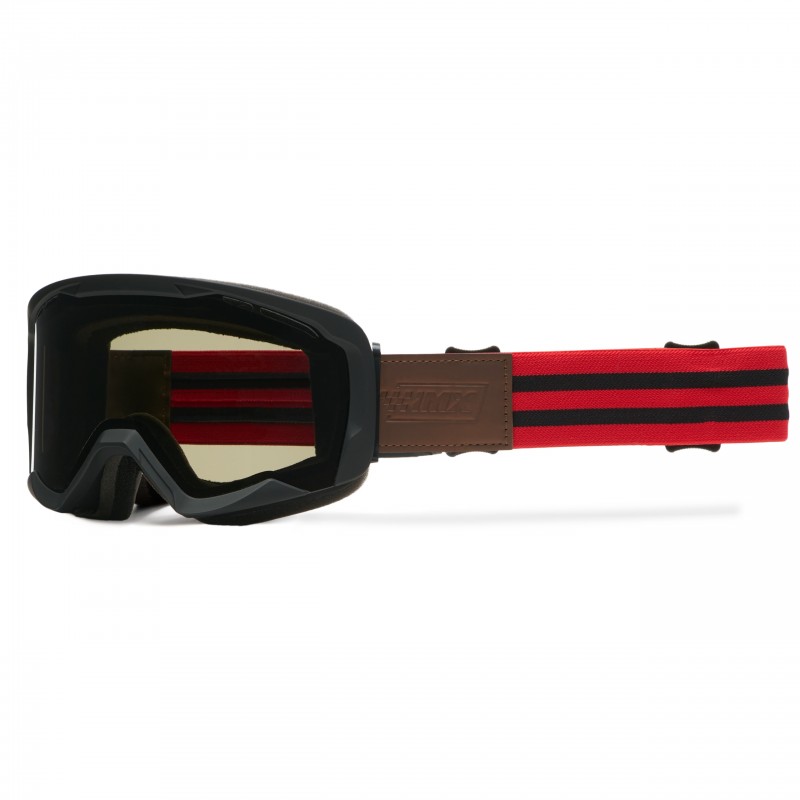 GOGLE IMX ENDURANCE FLIP BLACK MATT/ RED- SZYBA DARK SMOKE + CLEAR (2 SZYBY W ZESTAWIE)