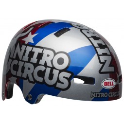 Kask bmx BELL LOCAL nitro circus gloss silver blue red (DWZ)