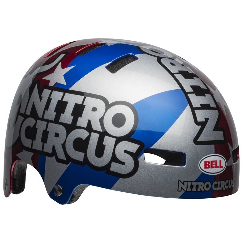 Kask bmx BELL LOCAL nitro circus gloss silver blue red (DWZ)
