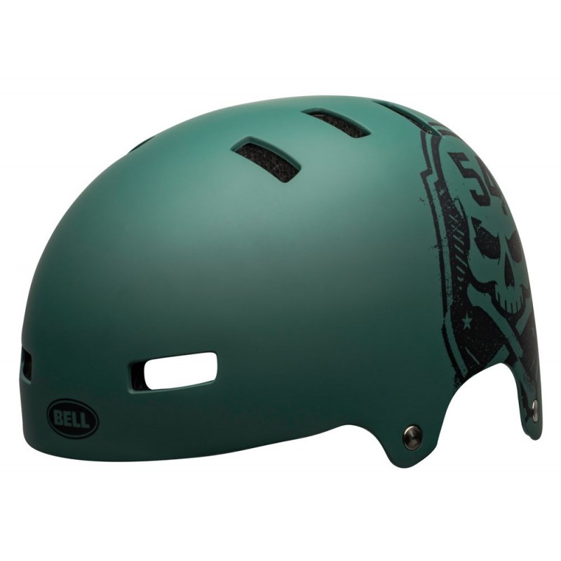 Kask bmx BELL LOCAL mate green black skull (DWZ)