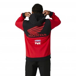 BLUZA Z KAPTUREM FOX HONDA WING FLAME RED