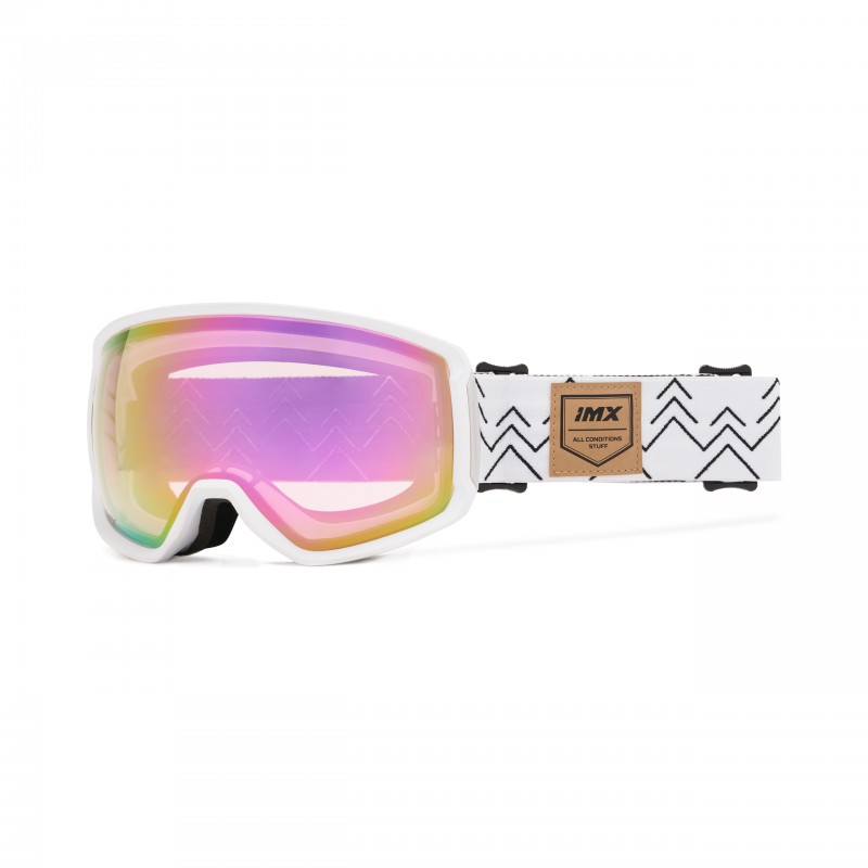 GOGLE SNOWBOARDOWE IMX PEAK WHITE MATT/GRAPHIC WHITE - SZYBA PODWÓJNA PINK IRRIDIUM + PINK