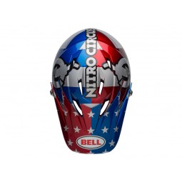 Kask full face BELL SANCTION nitro circus gloss silver blue red