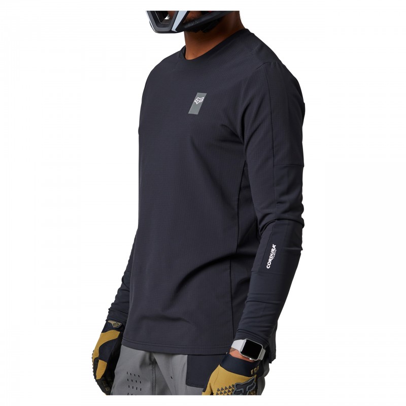 KOSZULKA ROWEROWA Z DŁUGIM RĘKAWEM FOX DEFEND THERMAL BLACK