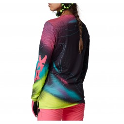 KOSZULKA ROWEROWA Z DŁUGIM RĘKAWEM FOX LADY FLEXAIR LUNAR BLACK/PINK
