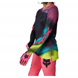KOSZULKA ROWEROWA Z DŁUGIM RĘKAWEM FOX LADY FLEXAIR LUNAR BLACK/PINK