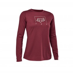 KOSZULKA ROWEROWA Z DŁUGIM RĘKAWEM FOX LADY RANGER DR MID DARK MAROON