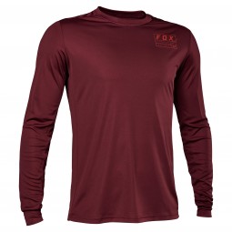 KOSZULKA ROWEROWA Z DŁUGIM RĘKAWEM FOX RANGER SWATH DARK MAROON