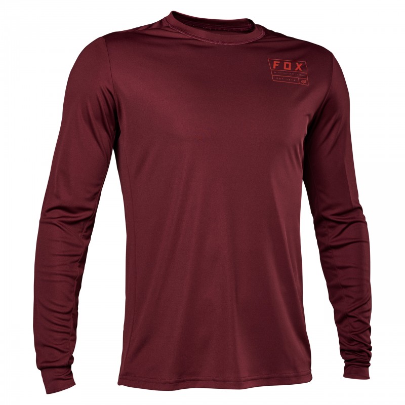 KOSZULKA ROWEROWA Z DŁUGIM RĘKAWEM FOX RANGER SWATH DARK MAROON