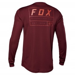 KOSZULKA ROWEROWA Z DŁUGIM RĘKAWEM FOX RANGER SWATH DARK MAROON