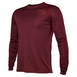 KOSZULKA ROWEROWA Z DŁUGIM RĘKAWEM FOX RANGER SWATH DARK MAROON