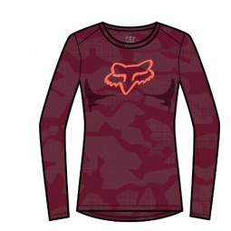 KOSZULKA ROWEROWA Z DŁUGIM RĘKAWEM FOX LADY RANGER TRU DRI DARK MAROON