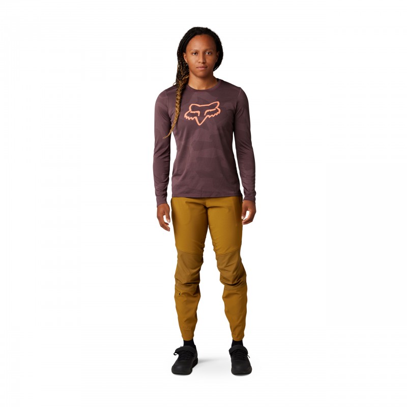 KOSZULKA ROWEROWA Z DŁUGIM RĘKAWEM FOX LADY RANGER TRU DRI DARK MAROON