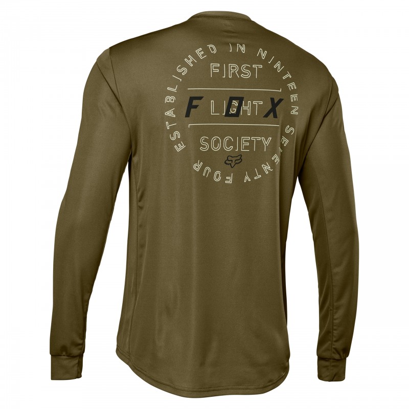 KOSZULKA ROWEROWA Z DŁUGIM RĘKAWEM FOX RANGER FONT OLIVE GREEN