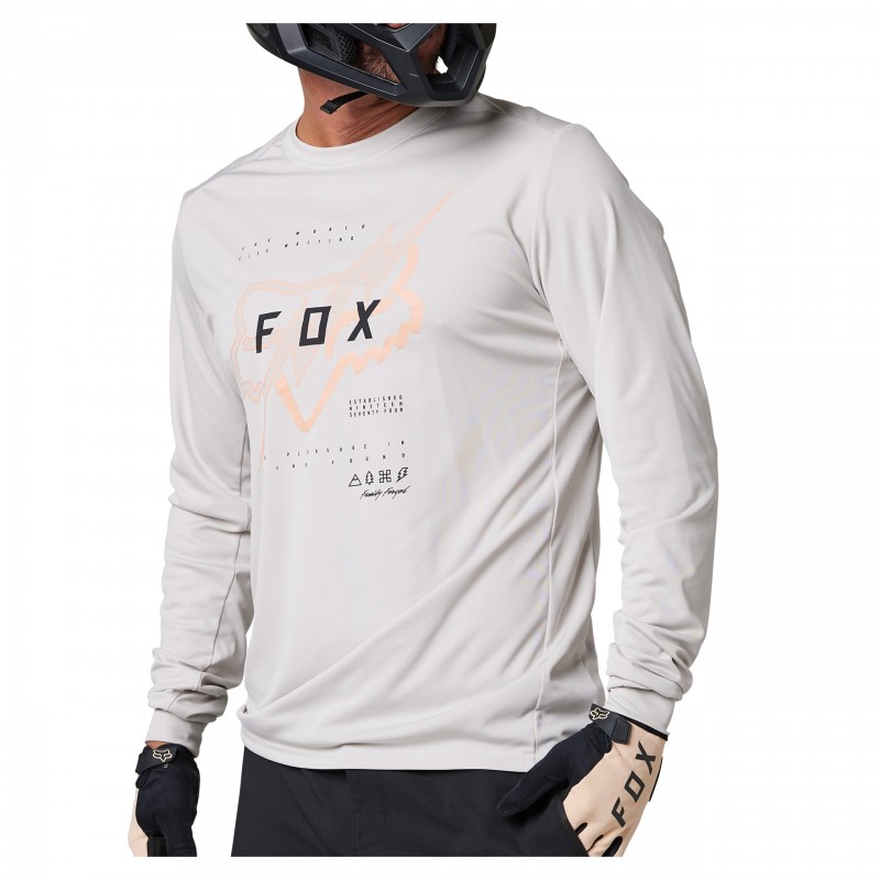 KOSZULKA ROWEROWA Z DŁUGIM RĘKAWEM FOX RANGER JECTR VINTAGE WHITE