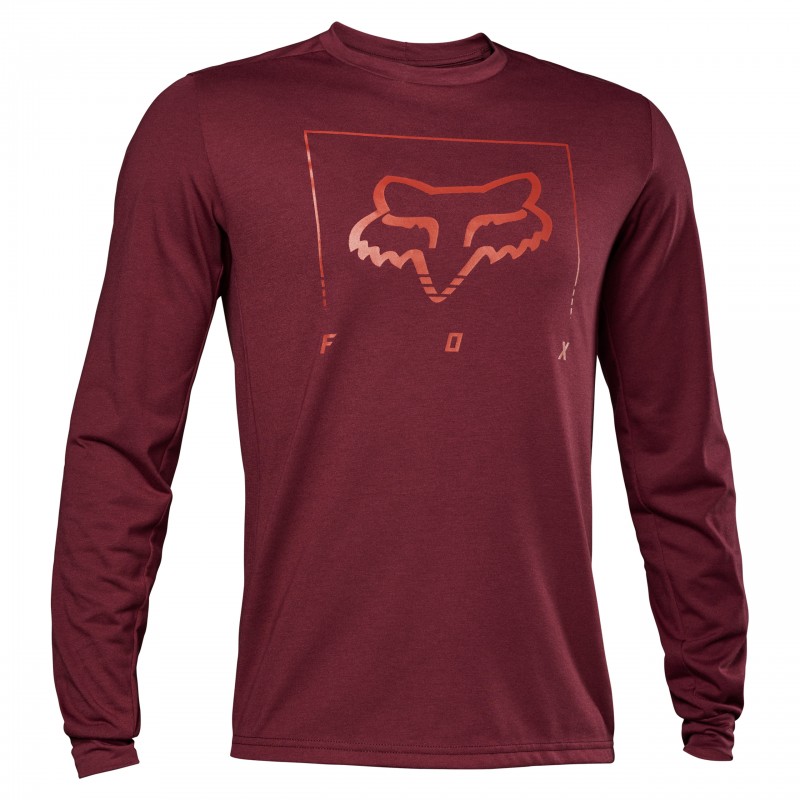 KOSZULKA ROWEROWA Z DŁUGIM RĘKAWEM FOX RANGER DR MD TRED DARK MAROON