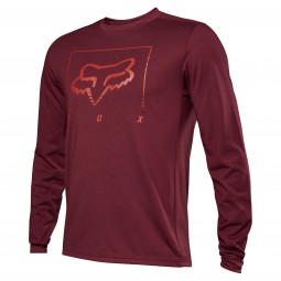 KOSZULKA ROWEROWA Z DŁUGIM RĘKAWEM FOX RANGER DR MD TRED DARK MAROON