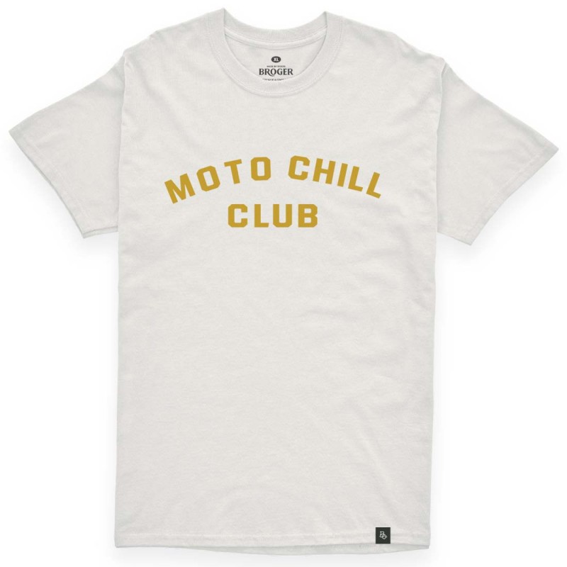 T-SHIRT BROGER MOTO CHILL CLUB WHITE