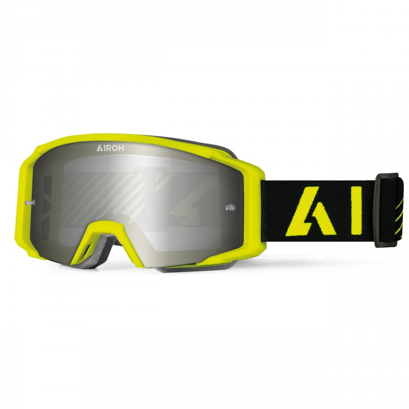 GOGLE AIROH BLAST XR1 YELLOW MATT - SZYBA SILVER MIRRORED (1 SZYBA W ZESTAWIE)