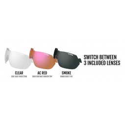 Okulary TIFOSI SLICE black white (3 szkła 15,4% Smoke, 41,4% AC Red, 95,6% Clear)