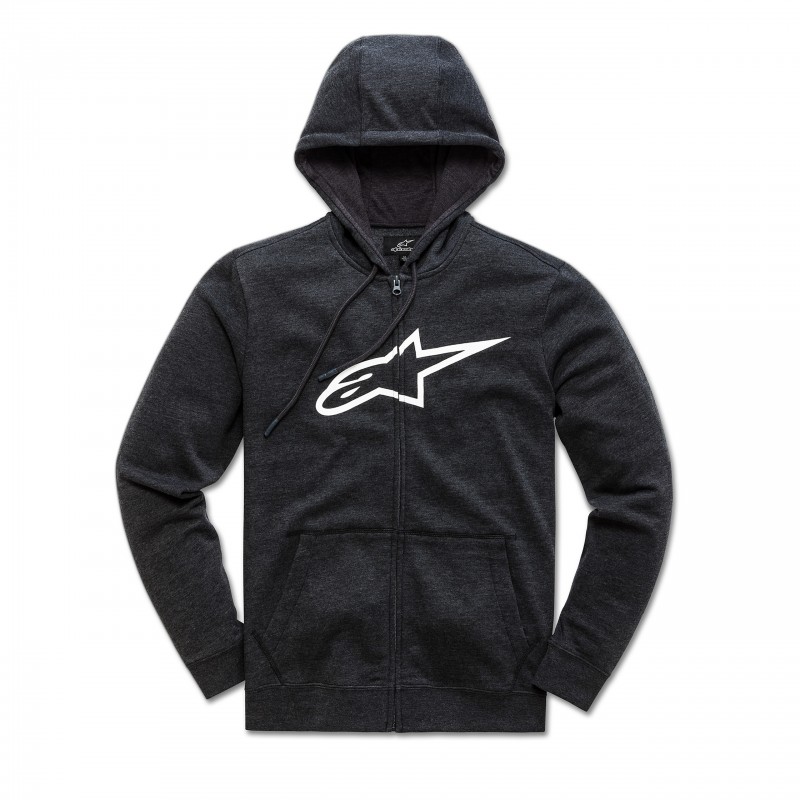 BLUZA Z KAPTUREM NA ZAMEK ALPINESTARS AGELESS II BLACK/WHITE