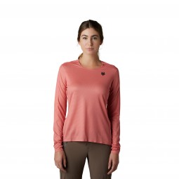 KOSZULKA ROWEROWA Z DŁUGIM RĘKAWEM FOX LADY FLEXAIR ASCENT SALMON