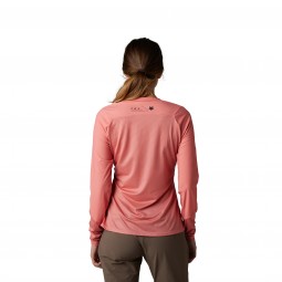 KOSZULKA ROWEROWA Z DŁUGIM RĘKAWEM FOX LADY FLEXAIR ASCENT SALMON