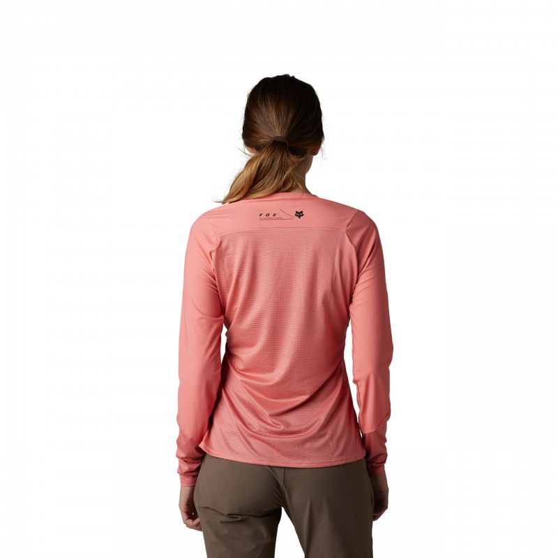 KOSZULKA ROWEROWA Z DŁUGIM RĘKAWEM FOX LADY FLEXAIR ASCENT SALMON