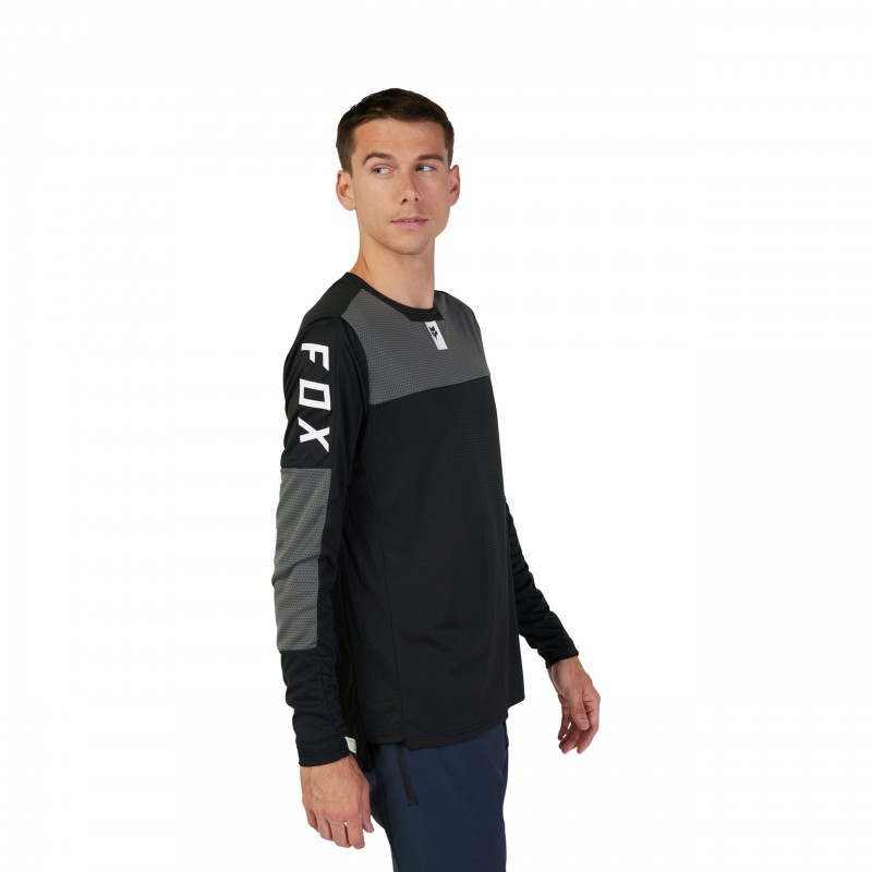 KOSZULKA ROWEROWA Z DŁUGIM RĘKAWEM FOX DEFEND FOXHEAD BLACK