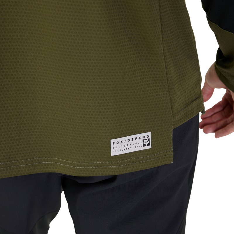 KOSZULKA ROWEROWA Z DŁUGIM RĘKAWEM FOX DEFEND FOXHEAD OLIVE GREEN