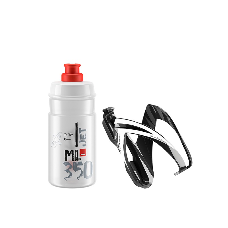 Elite Kit CEO Black Glossy +Bidon Jet 350ml Clear Log Rd