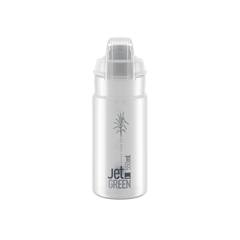 Elite Bidon Jet Green+ Clear Grey Logo 550ml