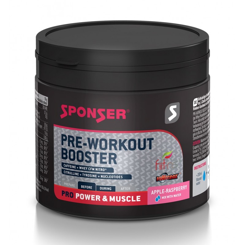 Odżywka SPONSER PRE-WORKOUT BOOSTER jabłko malina puszka 256g (NEW).