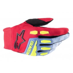 RĘKAWICE ALPINESTARS FULL BORE LIGHT BLUE RED BERRY BLACK