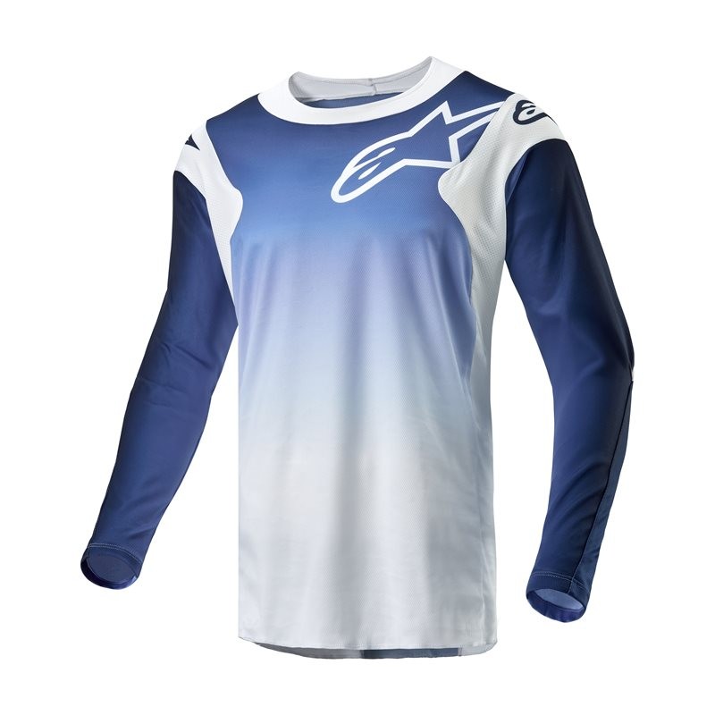 BLUZA MOTOCYKLOWA ALPINESTARS RACER HOEN WHITE DARK NAVY LIGHT BLUE