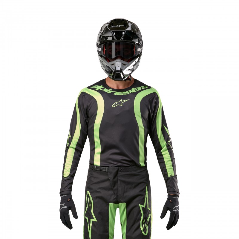 BLUZA MOTOCYKLOWA ALPINESTARS FLUID LURV BLACK YELLOW FLUO