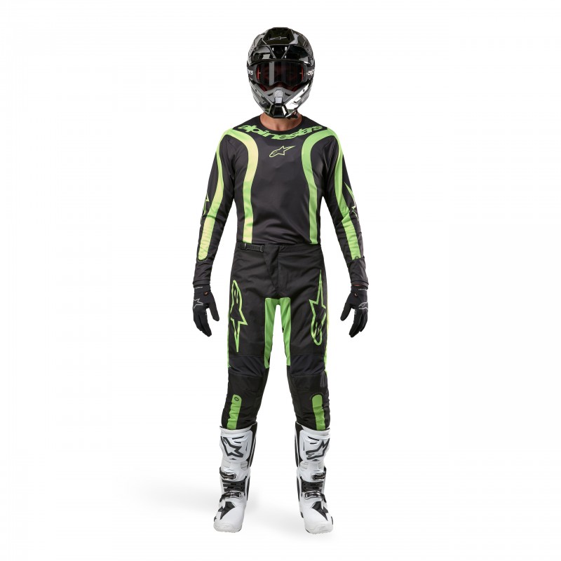 BLUZA MOTOCYKLOWA ALPINESTARS FLUID LURV BLACK YELLOW FLUO