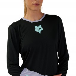 KOSZULKA ROWEROWA Z DŁUGIM RĘKAWEM FOX LADY DEFEND RACE BLACK