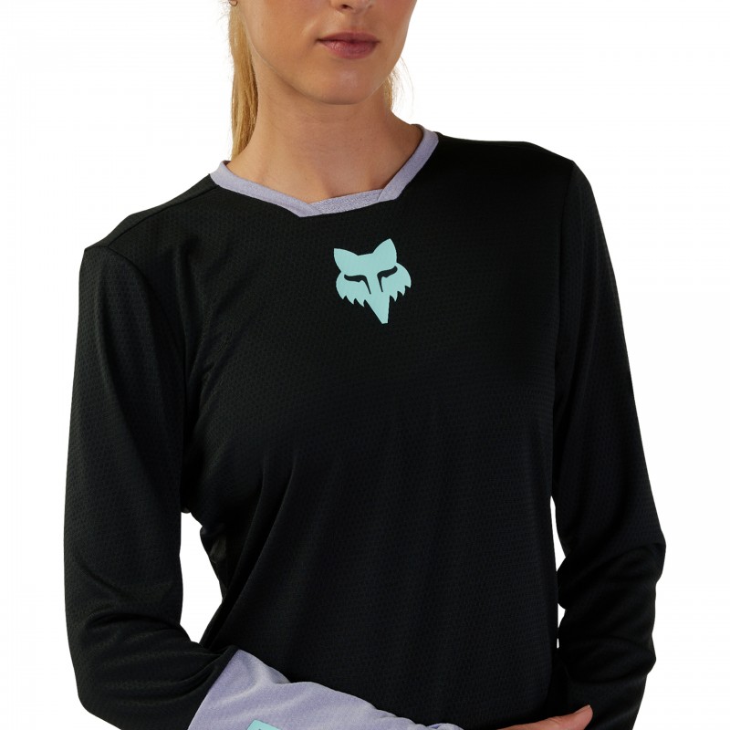 KOSZULKA ROWEROWA Z DŁUGIM RĘKAWEM FOX LADY DEFEND RACE BLACK
